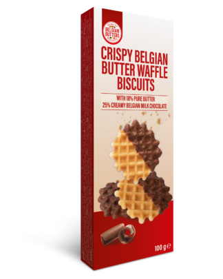 100g Crunchy Waffle Biscuits Vanilla Milk Chocolate V